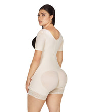 Cargar imagen en el visor de la galería, Short Bodysuit with Central Hooks and sleeves ( Ref. O-202 )