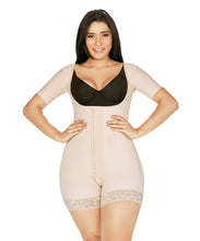 Cargar imagen en el visor de la galería, Short Bodysuit with Central Hooks and sleeves ( Ref. O-202 )